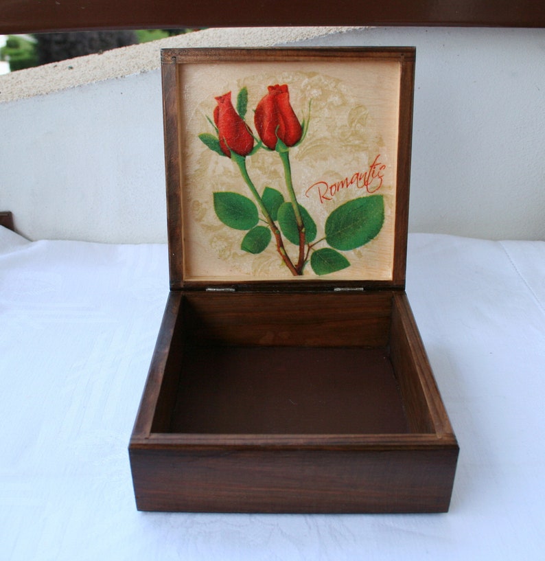 Wooden Box With Red Heart, Keepsake Box, Jewelry Box, Heart for Friend ...