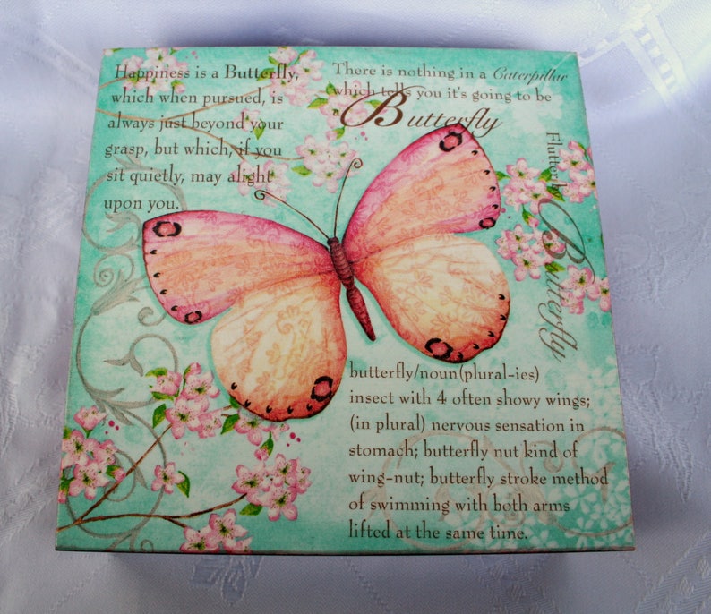 Wooden Box Butterfly Keepsake Box Jewelry Storage Gift for | Etsy