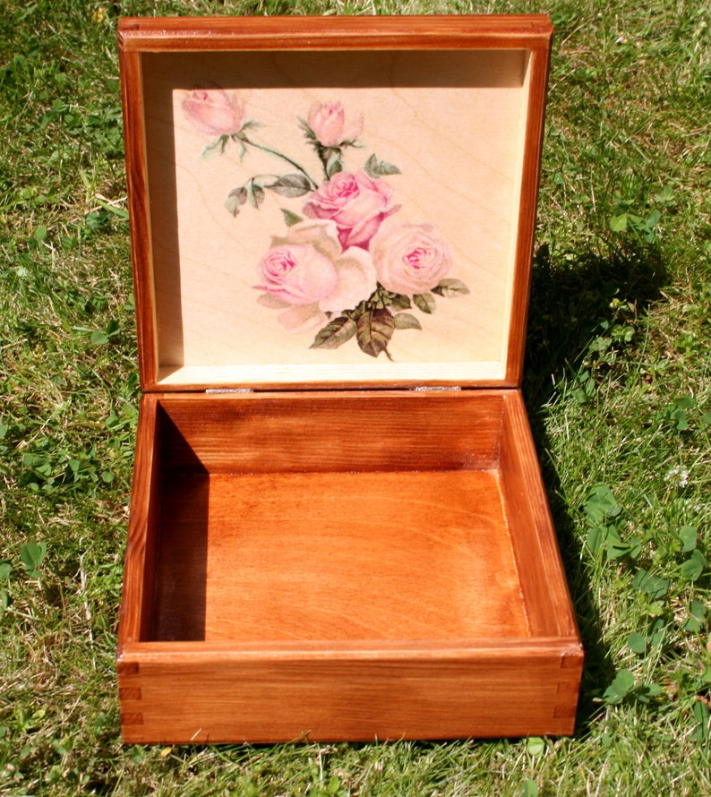 Wooden Box Cat Sweet Kitty Chest Home Decoration Keepsake Etsy