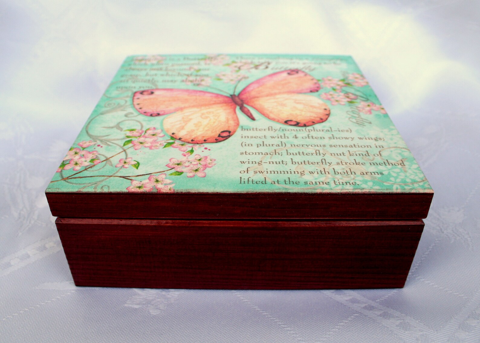 Wooden Box Butterfly Keepsake Box Jewelry Storage Gift for | Etsy