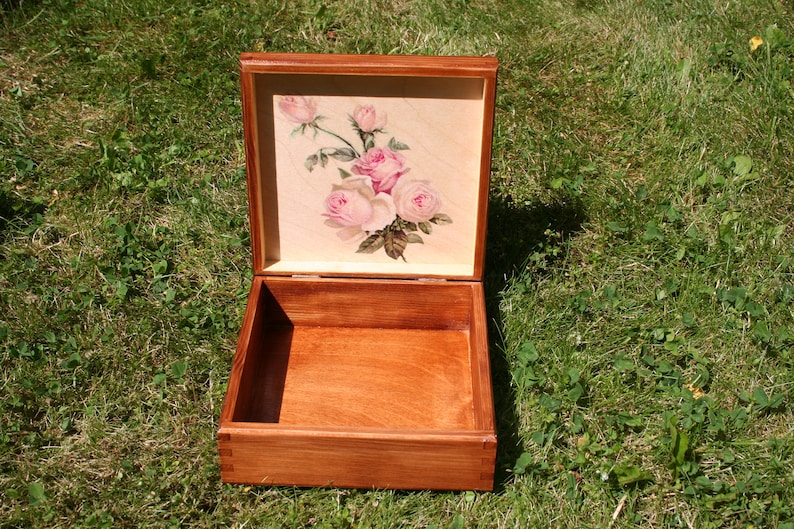 Wooden Box Cat Sweet Kitty Chest Home Decoration Keepsake Etsy