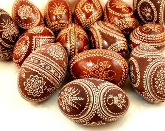 Osterei, echtes Gänseei, Handgemachte Pysanky Eier, traditionelle Ostereier, einzigartige künstlerische Ostereier, Geschenk für Ostern