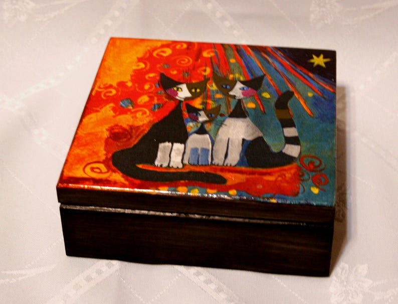 Wooden Box Cats Handmade Box Home Decoration Box for Cats Etsy