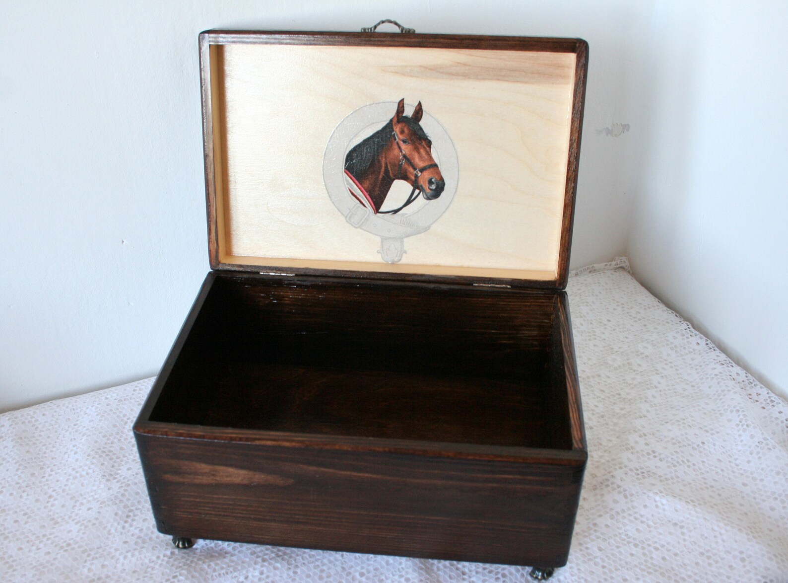 Large Horse Box Wooden Keepsake Box Jewelry Horse Box Etsy