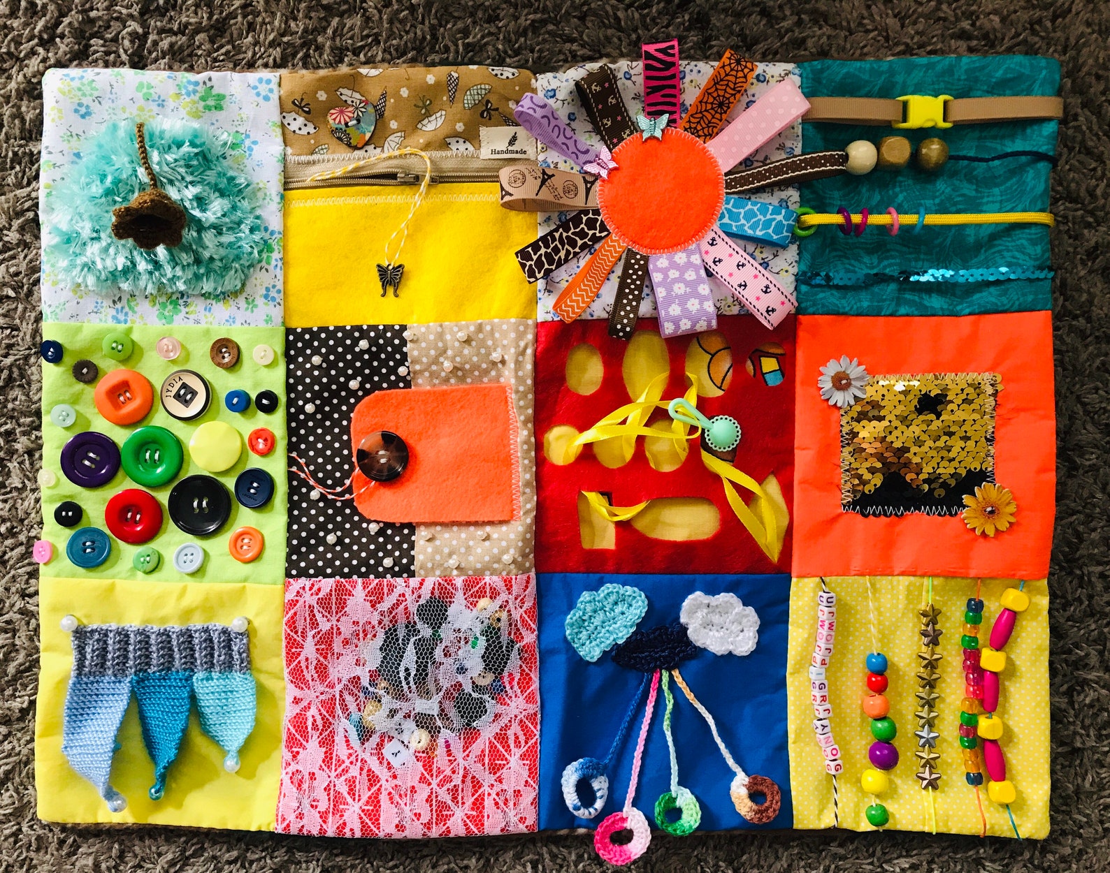 Sensory fidget blanket for dementia Alzheimers 15x20in free Etsy