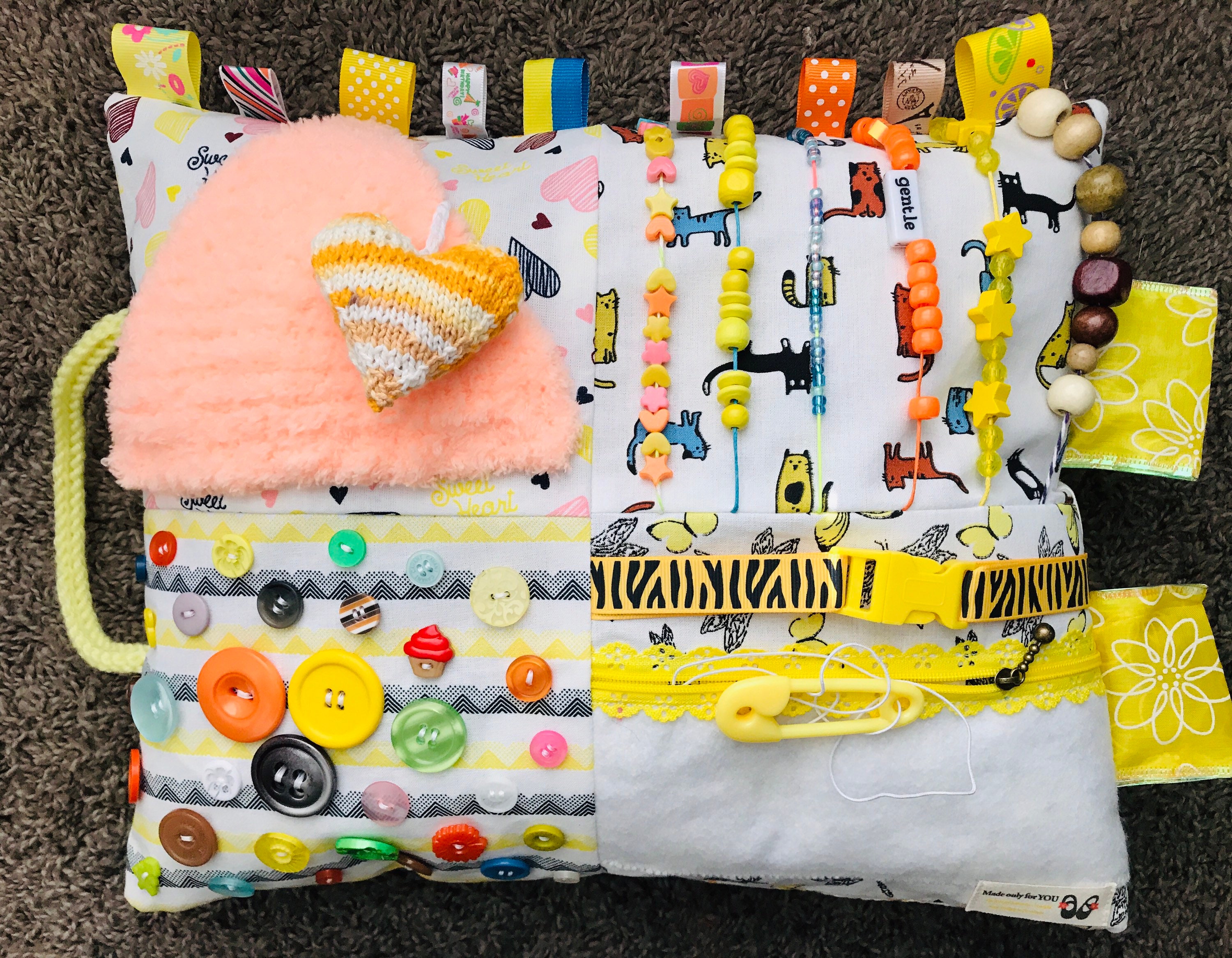 Free shipping Yellow Sensory pillow 13x11in Etsy