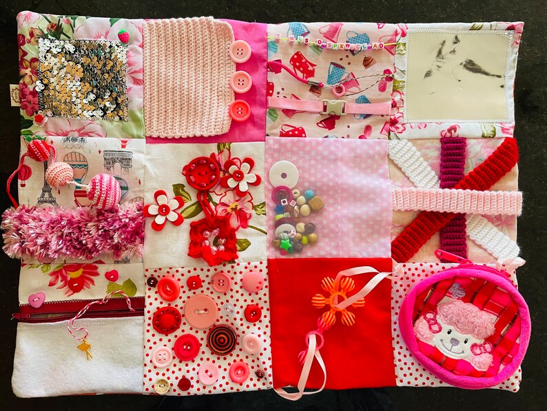 Fidget Sensory Blanket for Dementia, Alzheimers 15x20 in FREE SHIPPING