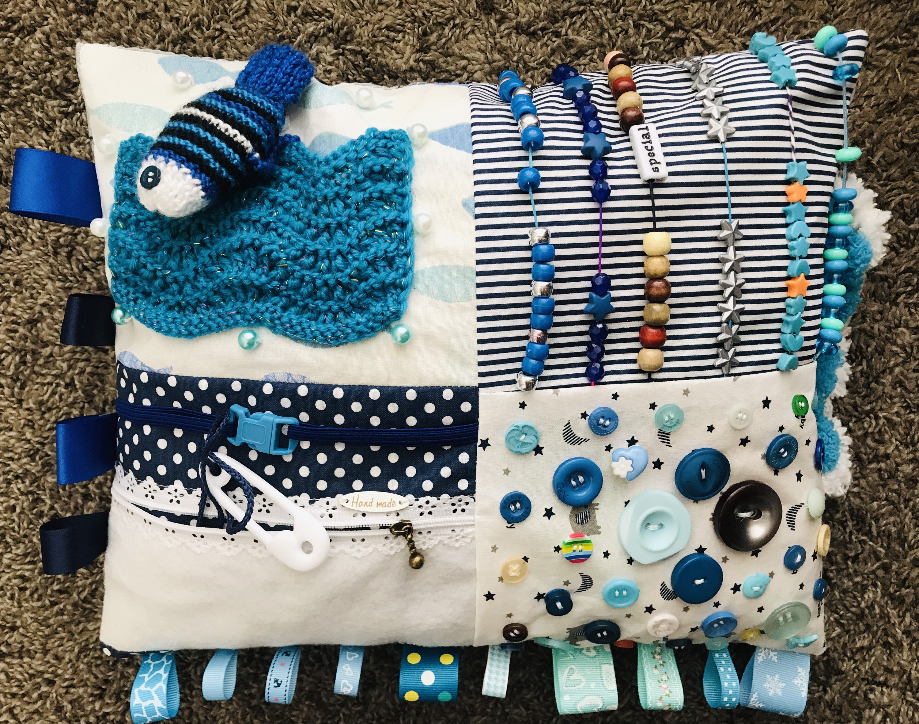 Blue Sensory pillow 11x13in free shipping with tracking number Etsy