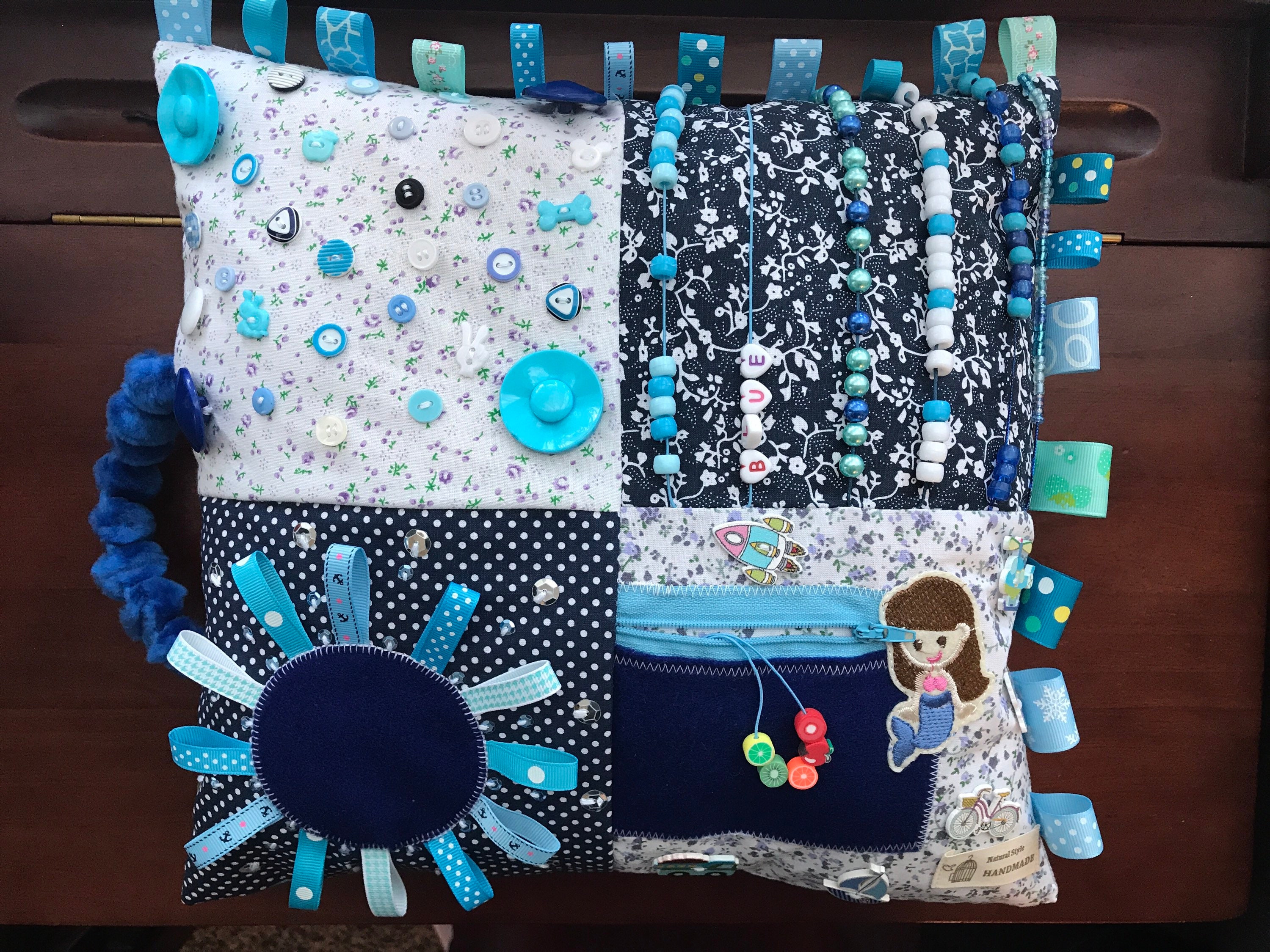 Blue Sensory pillow free shipping Etsy
