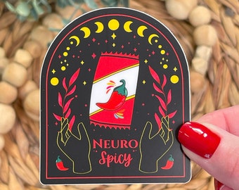 Neurospicy Sticker, Neurodiversity Pepper Sticker, Neuro Spicy Sauce Packet Sticker, Autism, ADHD, Neurodivergent, Dyslexia Dyscalculia