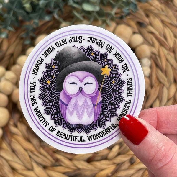 Magical Owl Sticker, Owl Witch Sticker, Wizard Owl Sticker, Barn Owl Sticker, Owl Lover Sticker, Witchy Owl Sticker, Cute Owl Sticker, Movie