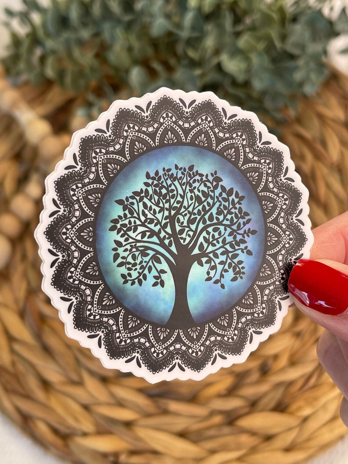 Zen Tree Sticker Watercolor Sticker Zen Sticker Meditation Etsy