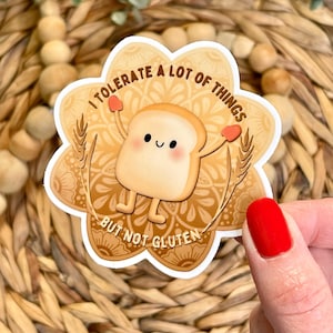 Gluten Intolerant Sticker, Gluten-Free Sticker, Gluten Funny, I Can’t Have Wheat, Celiac Disease Decal, Wheat Allergy, Medical Alert Sticker