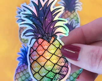 Pineapple Sticker, Pineapple Vinyl Sticker, Pineapple Laptop Sticker, Bumper Sticker, Water Bottle Sticker, Weatherproof, Outdoor sticker