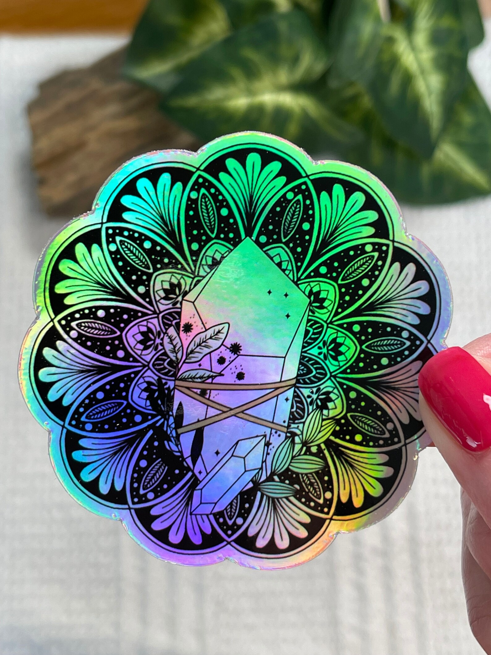 Crystal Holographic Vinyl Sticker Holographic Crystal Etsy