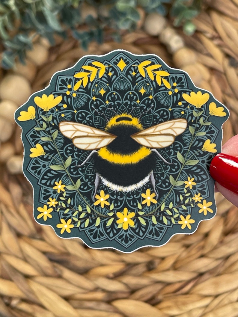 Bumblebee Sticker Design Bumblebee Floral Sticker, Pollinators Sticker, Honey Bee Sticker ...