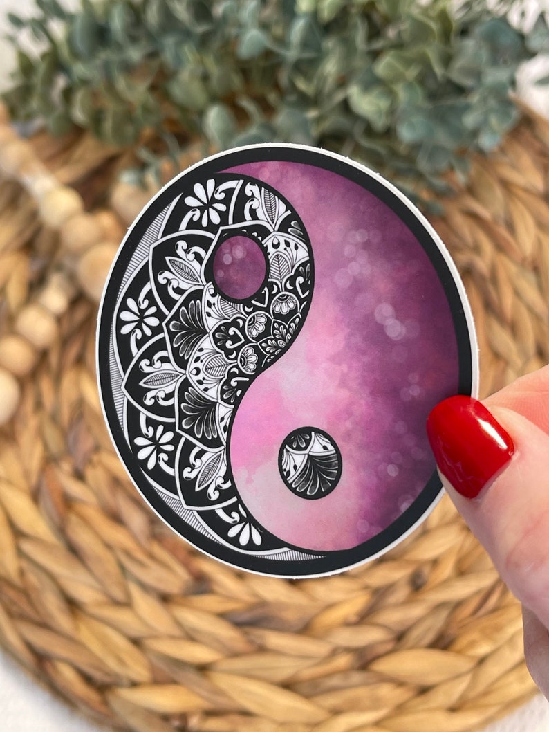 Yin Yang Sticker Yin Yang Watercolor Zen Sticker Bumper Etsy