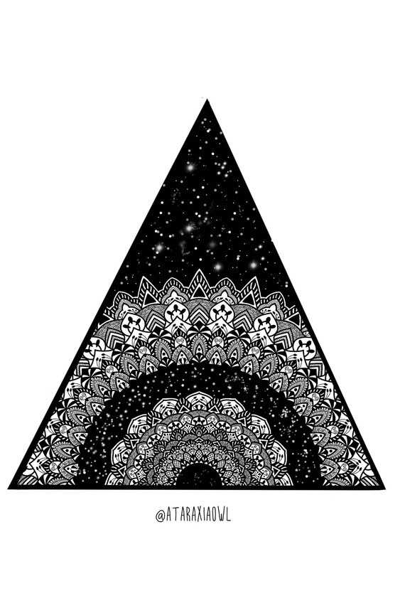 Triangle Mandala Galaxy Mandala Wall Art Mandala Home | Etsy