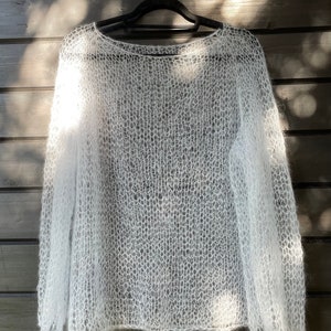 Hand knitted women sweater,  oversized mohair sweater