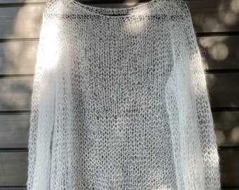 Hand knitted women sweater,  oversized mohair sweater