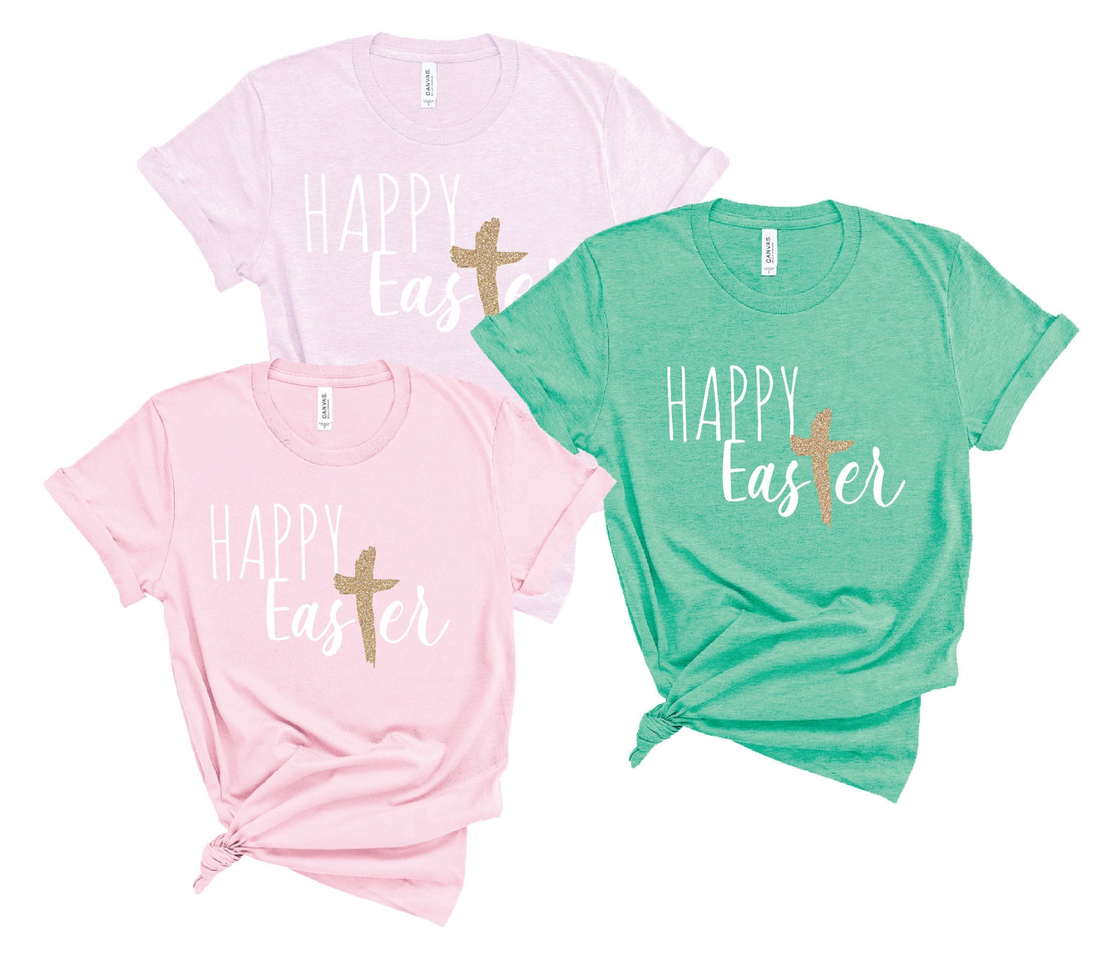 Easter Shirt Womens Easter Tee TShirt Happy Easter Cross Etsy