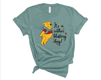 Its a Rather Blustery Day, Pooh, Pooh and Friends, Fall Shirt, Autumn Tee, Autumn, Fall, Leaves, Graphic Tee, Cute Tee, Christopher Robin
