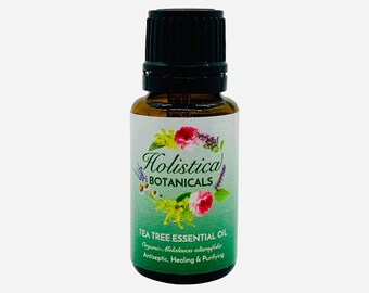 Aceite esencial de árbol de té orgánico, Melaleuca orgánica, aceite esencial puro, grado terapéutico, aceite de aromaterapia