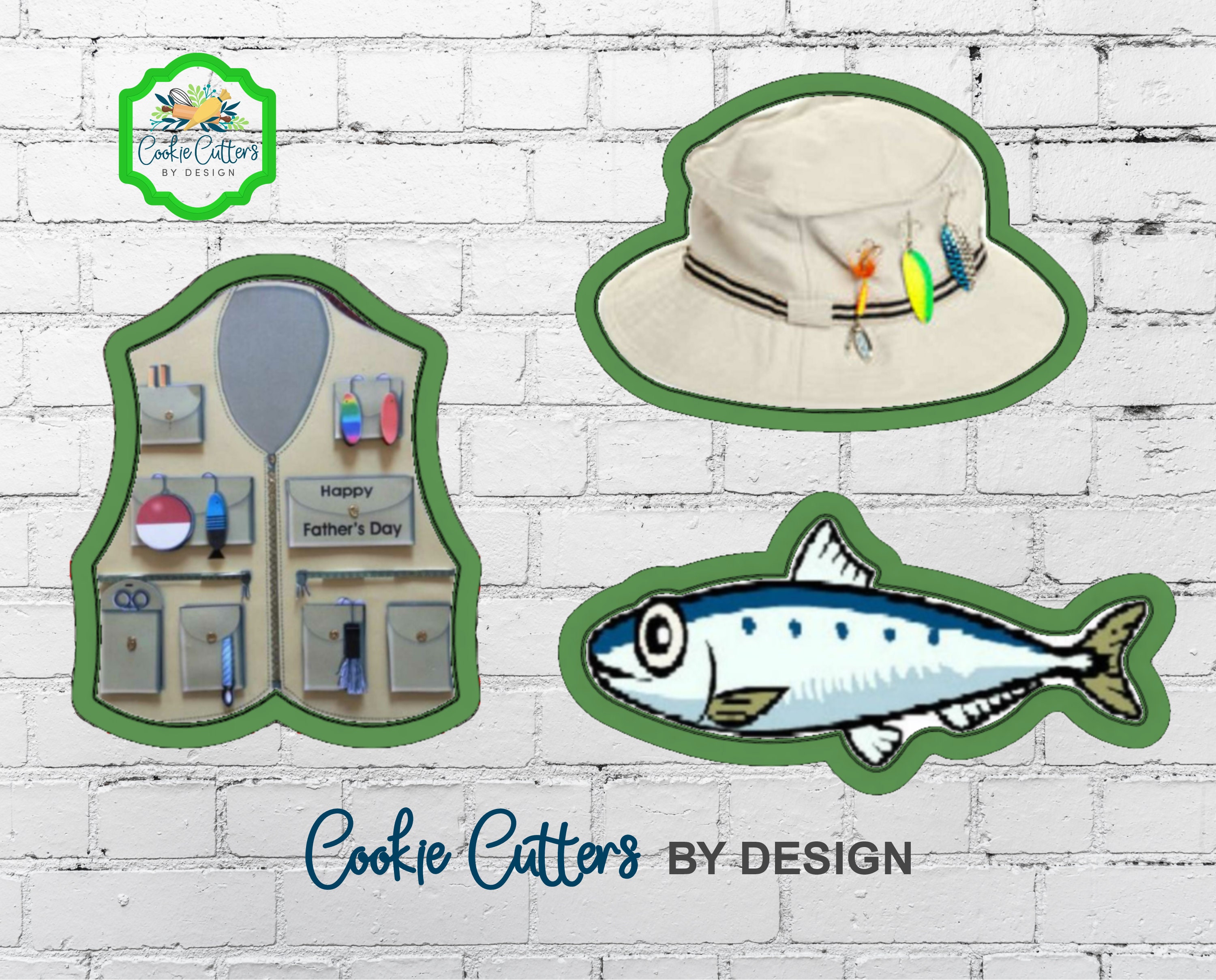 Fishing Cookie Cutters / Fishing Vest Cookie Cutter / Fishing Hat Cookie  Cutter / Fish Cookie Cutter