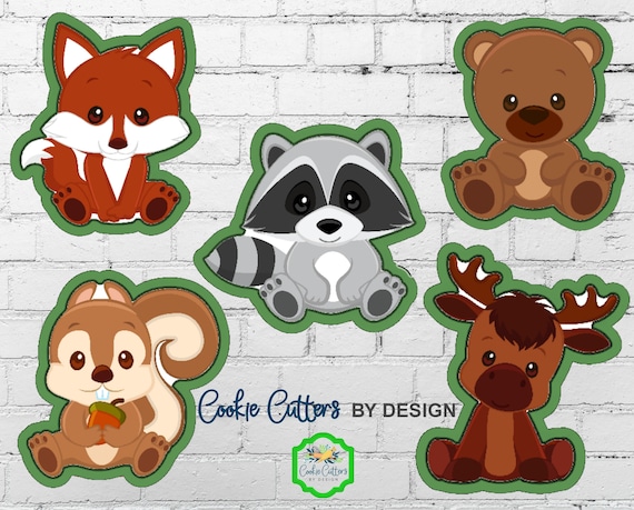 Woodland Animal Babies Cookie Cutters / Fox Cookie Cutter / - Etsy