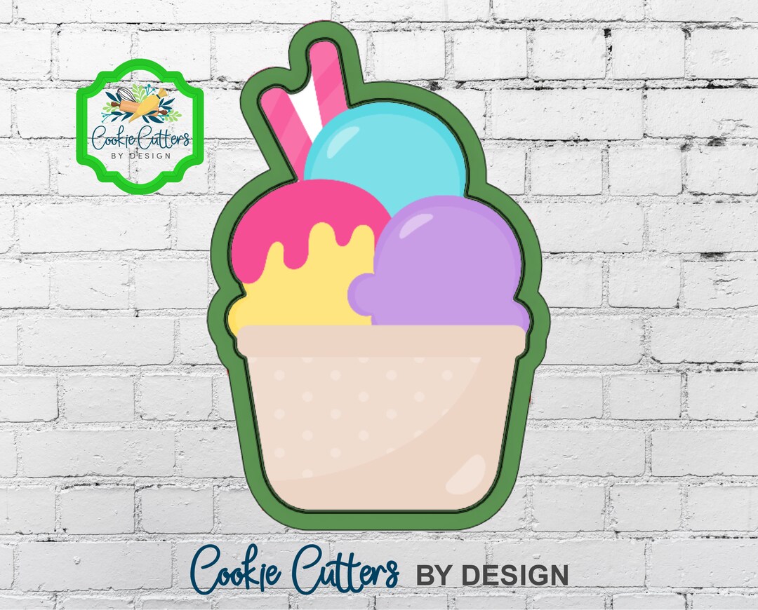 Ice Cream Sundae Cookie Cutter Etsy