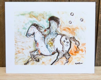 Native American Art - Navajo/Dine Signed Print of Original Painting - Ronald Chee - Winter Ride