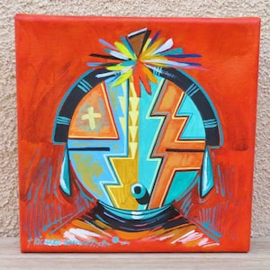 Hopi-Original Acrylic Painting on Canvas-Native American Art-Hopi MAIDEN Painting-Richard Gorman