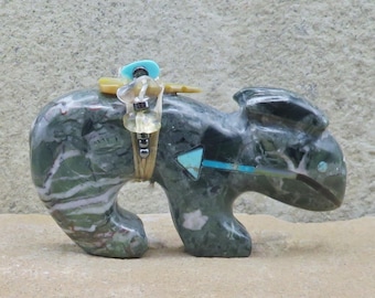 Zuni Fetish-Native American Animal Carving-Large Marble RABBIT-Spirit Animal-Cameron Kallestewa