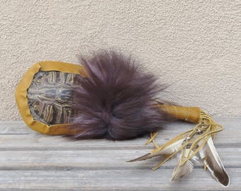 Native American Artifact-Navajo Ceremonial Turtle Rattle - Raymond Kosea