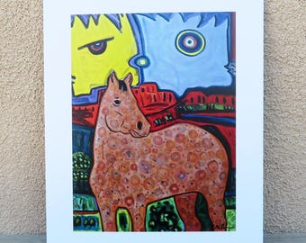 Native American Art-Navajo/Dine Signed Print of Original Painting-Ronald Chee-Horse Medicine