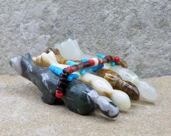 Zuni Fetish-Native American Animal Carving-TRAVELING WOLF FAMILY-Spirit Animal Lorae Lunasee