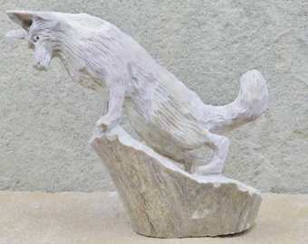 Zuni Fetish-Native American Animal Carving- Antler LONE WOLF- Spirit Animal-Lewis Malie