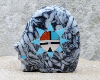 Zuni Fetish-Native American Animal Carving-Small Pinolith Jasper SUN BEAR-Spirit Animal-Andres Lementino
