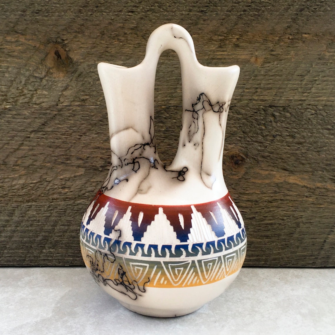 Native American Pottery Authentic Etched Horsehair Etsy