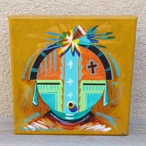 Hopi-Original Acrylic Painting on Canvas-Native American Art-Hopi MAIDEN Painting-Richard Gorman