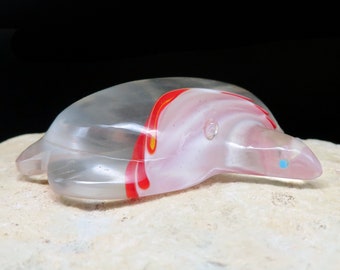 Zuni  Fetish-Authentic Native American Animal Carving-GLASS TURTLE-Spirit Animal-Leland Boone