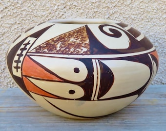 Native American Pottery - Authentic Hopi Handmade Pottery-Hand Coiled Pot-Adelle Nampeyo