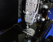 Singer Featherweight 221 Scroll Face sewing machine from 1947. Serviced. Case, accessories, tote