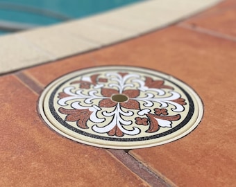 Decorative Pool Skimmer Lid Cover | Mediterranean Tile Design, Hayward SPX1084R Replacement