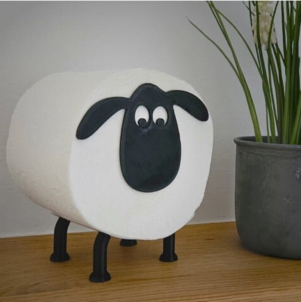 3-Pack Sheep Toilet Paper Holder – Cute 3D Stereoscopic Black Sheep Roll Dispenser, Durable Plastic, Tool-Free Installation, Fun Bathroom Decor