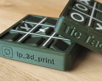 Jeu de Porte-clés TicTacToe | Jeu de voyage imprimé en 3D | Porte-clés amusant | Tic Tac Toe portable | Jeu de road trip du morpion aux morsifs