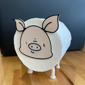 Suporte para rolo de papel de porco, suporte de papel higiênico engraçado impresso em 3D, decoração de banheiro de fazenda, armazenamento de tecidos, acessório de banheiro divertido, design inovador de porco