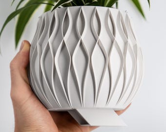 Cache-pot imprimé en 3D avec rangement caché – Jardinière secrète « Bellaria » | Décoration d'intérieur moderne
