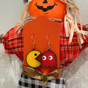 Pac-Man Themed 3D Printed Earrings, Fun Retro Arcade Jewelry | Pac-Man and Ghost | Gamer Gift | Lightweight & Unique | Geek Chic Accessories