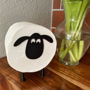 Suporte para rolo de papel de ovelha, suporte engraçado para papel higiênico impresso em 3D, decoração de banheiro, armazenamento de lenços, acessório divertido para banheiro, design inovador de ovelha